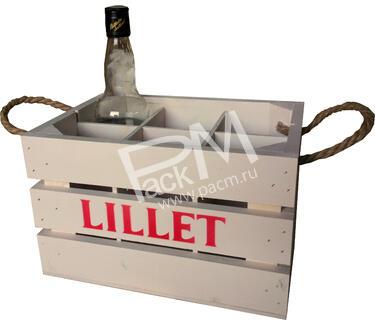 Ящик подарочный реечный без крышки для бутылок