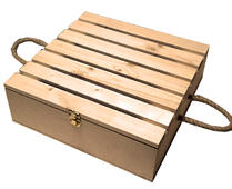 Реечный фанерный ящик с ручками, защелкой и петлями арт. 0354