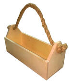 Ящик фанерный для цветов с джутовой ручкой арт. 0714 Ящик фанерный для цветов с джутовой ручкой арт. 0714