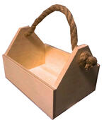 Ящик фанерный для цветов с джутовой ручкой арт. 0715
